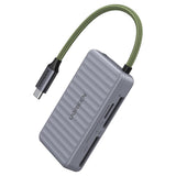 Cititor de carduri UGREEN Card Reader (55886), Type-C to 2x SD, TF Card, Dual Connector, 170MB/s, Plug&Play, Integrat Cable, gri