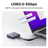 Cititor de carduri UGREEN Magnetic Card Reader CM898 (65095), 2x Type-C, SD/TF Card, PD100W Incarcare rapida, 312MB/s, 4K, 2TB, gri