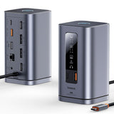 Hub USB Baseus 11in1 Docking station Spacemate Series (B0112701), Triple 4K Display, 10Gbps, PD100W Incarcare rapida, gri