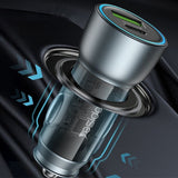 Incarcator auto Yesido Incarcator auto (Y49), USB-A, Type-C, LED Light Effect, Incarcare rapida, 30W, gri