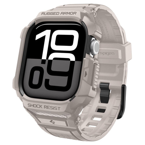 Curea pentru Apple Watch 10 42mm, Spigen Rugged Armor Pro V2 (ACS10496), bej