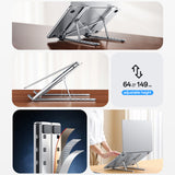Yesido Laptop Holder (LP07), Stable & Secure Design, 7-Level Height Adjustment, Aluminum Alloy, pentru 13-20 Laptops, Argintiu