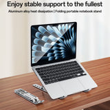 Yesido Laptop Holder (LP07), Stable & Secure Design, 7-Level Height Adjustment, Aluminum Alloy, pentru 13-20 Laptops, Argintiu