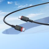 Cablu Borofone de date Beneficio Series (BX110), Premium Line, Type-C to Type-C, High-quality, Incarcare rapida, 60W, 1m, alb