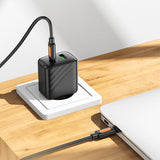 Cablu Borofone de date Silicon Series (BX114), Type-C to Type-C, Silicon, 60W, 1m, negru