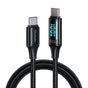 Cablu Mcdodo de date (CA-1100), Type-C to Type-C, cu Afisaj digital, Nylon Braided, Aliaj aluminiu, 100W, 1.2m, negru