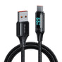 Cablu Mcdodo de date (CA-1080), USB 2.0 to Type-C, cu Afisaj digital, Nylon Braided, Aliaj aluminiu, 6A, 1.2m, negru