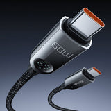 Cablu Mcdodo de date (CA-4780), Type-C to Type-C, PD60W, cu Integrat Afisaj LED, ABS + Nylon, 1.2m, negru