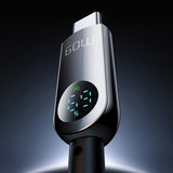 Cablu Mcdodo de date (CA-4780), Type-C to Type-C, PD60W, cu Integrat Afisaj LED, ABS + Nylon, 1.2m, negru