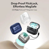 Husa casti pentru AirPods Pro 3, ESR, Pulse Magnetic Flicklock Dark, alb