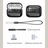 Husa casti pentru AirPods Pro 3, ESR, Pulse Magnetic Flicklock Titanium, gri