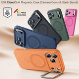 Husa pentru iPhone 17 Pro, ESR Cloud Soft HaloLock Kickstand, negru