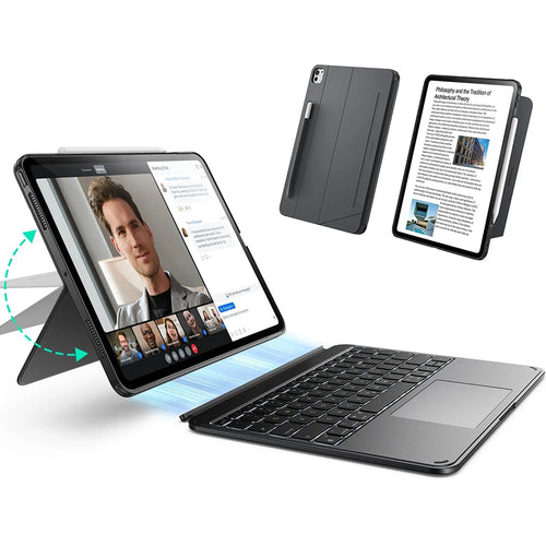 Husa tableta pentru iPad Pro 13 (2024), ESR Shift Keyboard Case, alb