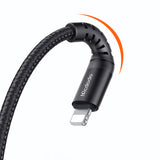 Cablu Mcdodo de date (CA-2261), USB to Lightning, Nylon Braided, Aliaj aluminiu, 3A, 1m, negru