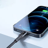Cablu Mcdodo de date (CA-2261), USB to Lightning, Nylon Braided, Aliaj aluminiu, 3A, 1m, negru