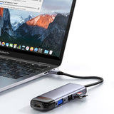 Hub USB Mcdodo Hub (HU-7420), 10in1, 2x USB2.0, 2x USB3.0, USB-C PD100W, VGA, HDMI 4K, LAN, SD/TF Slot, 5Gbps, Type-C Cable, gri
