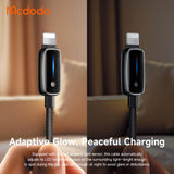 Cablu Mcdodo de date (CA-0050), cu Auto Brightness Adjustment, USB-C to Lightning, 36W, 1.2m, negru