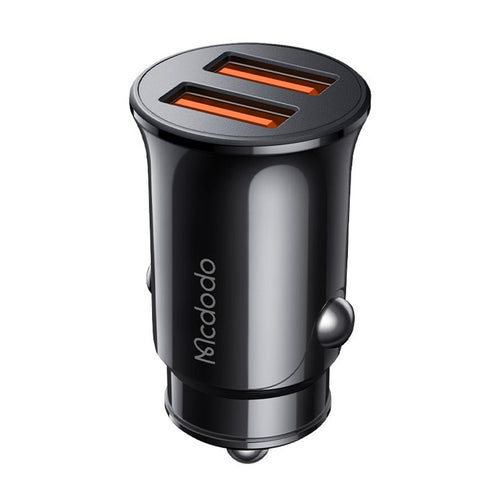 Incarcator auto Mcdodo (CC-6602), Dual port, 12W, Fireproof PC, 12-24V, negru