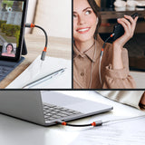 Adaptor Mcdodo, Audio ca 7561 Type-C Male to Jack 3 5mm Female Nylon Braided 0 11m Koff A3d2de, Negru