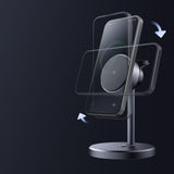 Incarcator wireless Mcdodo Negru Swan Series (CH-2460), Magnetic, pentru iPhone/iWatch/Earbuds, 22.5W, Qi2, gri