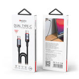 Cablu Yesido de date (CA183), Type-C to Type-C, Incarcare rapida, 60W, 3A, 480Mbps, Aliaj aluminiu, 2m, negru