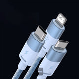 Cablu Baseus de date StarSpeed (CAXS000017), Incarcare rapida, USB to Lightning, Micro-USB, USB-C, 5V/3.5A, 1.2m, albastru