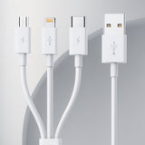 Cablu Baseus de date (P10377705213-00), Incarcare rapida, USB to USB-C, Lightning, Micro-USB, 100W, 480Mbps, 1.5m, alb