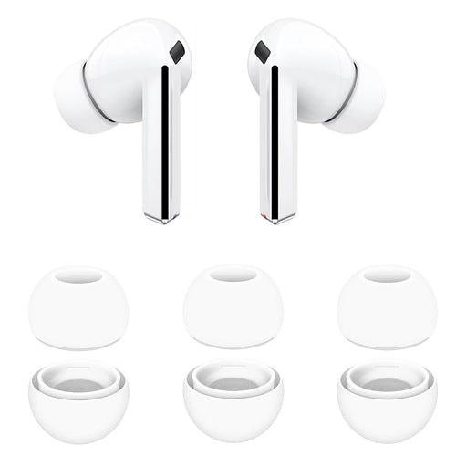 Husa pentru (3 pack) Replacement Ear Tips AirVibe (ET3) -pentru Samsung Galaxy Buds 3 Pro, Premium Silicon S, M, L Sizes, Techsuit, alb