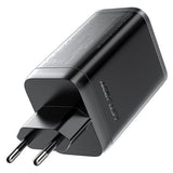 Incarcator retea Acefast (A111), cu Retractabil Cable, Incarcare rapida, GaN, 2x Type-C, USB, 67W, 3A, 65cm, negru