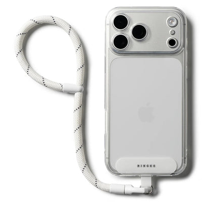 Ringke Universal Holder Hand Strap Link Flow P-Type, Crossbody Lanyard pentru Phone Cases, reglabil, Cloud Alb