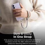 Ringke Universal Holder Hand Strap Link Flow P-Type, Crossbody Lanyard pentru Phone Cases, reglabil, Mocha Mousse