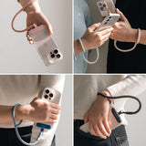 Ringke Universal Holder Hand Strap Link Flow P-Type, Crossbody Lanyard pentru Phone Cases, reglabil, Shade Negru