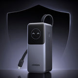 Baterie externa UGREEN PB723 (55365B), cu Integrat USB-C cable, USB, Type-C, Afisaj digital, 20000mAh, 130W, gri
