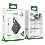 Baterie Externa Acefast (M15-10000), cu Type-C Cable + Port, 10000mAh, 38.5Wh, PD20W, Indicator LED, Negru