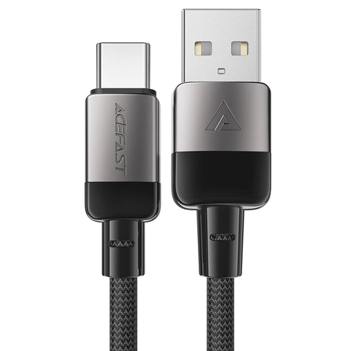 Cablu Acefast de date (C9-04), USB to Type-C, Incarcare rapida, 3A, Braided Nylon, 25.000 Bends, 1.2m, negru