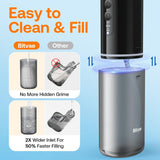 Bitvae Water Flosser P1 (BVP1), cu Telescopic Water Tank, 4x 360° Rotating Nozzle, pentru Sensitive Teeth, IPX7, Negru