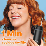Bitvae Water Flosser P1 (BVP1), cu Telescopic Water Tank, 4x 360° Rotating Nozzle, pentru Sensitive Teeth, IPX7, Negru