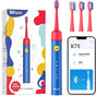 Periuta de dinti electrica Bitvae dinti electrica (BVK7S), Sonic, pentru Kids, 3 Modes, cu App, Tips set, Pressure Sensor, IPX7, rosu