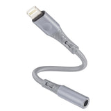 Adaptor Techsuit Premium Adaptor Cablu Soundflex (AC2), Lightning to 3.5mm Jack, Hi-Fi Quality, Silica Gel, Gri