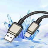 Cablu Lito de date (LD17), USB to Lightning, Incarcare rapida, Braided Nylon, 1m, negru