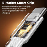 Cablu UGREEN de date (L531), Type-C to Type-C, Retractabil, Incarcare rapida, PD 3.0, 100W, E-maker Chip, 1m, alb