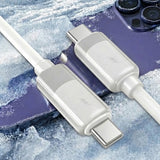 Cablu Lito de date Liquid Silicon (LD07), Type-C to Type-C, Incarcare rapida 60W, Anti-freeze, Anti-fire, alb