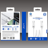 Cablu Lito de date Liquid Silicon (LD07), Type-C to Type-C, Incarcare rapida 60W, Anti-freeze, Anti-fire, alb