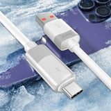 Cablu Lito de date Liquid Silicon (LD07), USB to Type-C, Incarcare rapida, Anti-freeze, Anti-fire, alb