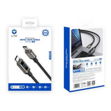 Cablu Lito de date (LD15), Type-C to Type-C, Incarcare rapida, Braided Nylon, 60W, Afisaj LED, negru