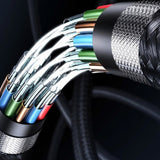 Cablu Lito de date (LD15), Type-C to Type-C, Incarcare rapida, Braided Nylon, 60W, Afisaj LED, negru