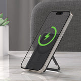 Baterie Externa Acefast Magnetic Wireless (M16-5000), cu Pliabil Stand, USB-C Port, 5000mAh, PD18W, Indicator LED, Negru