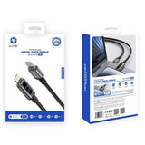 Cablu Lito de date (LD15), Type-C to Lightning, Incarcare rapida, Braided Nylon, 27W, Afisaj LED, 1m, negru