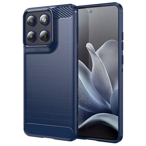 Husa pentru Motorola Edge 70, Techsuit Carbon Silicone, albastru