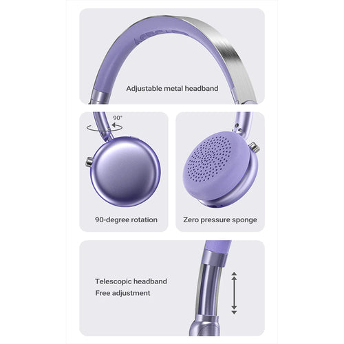 Casti wireless Acefast Wireless Headset (H8), Type-C, Bluetooth 5.4, ANC Mode, Hybrid Reducere zgomot, 500mAh, Professional HiFi, auriu